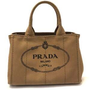 PRADA Brown Canvas Shoulder Bag